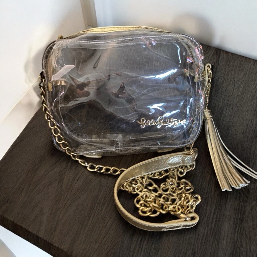 Lilly Pulitzer Clear with Gold accents, Crossbody Purse